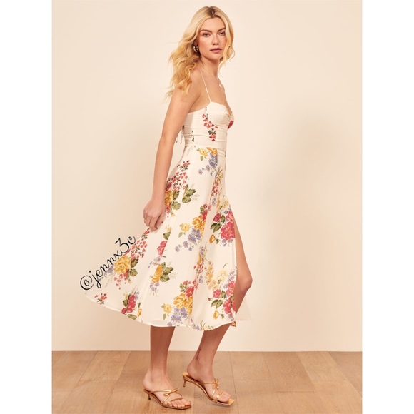 reformation juliette dress bouquet